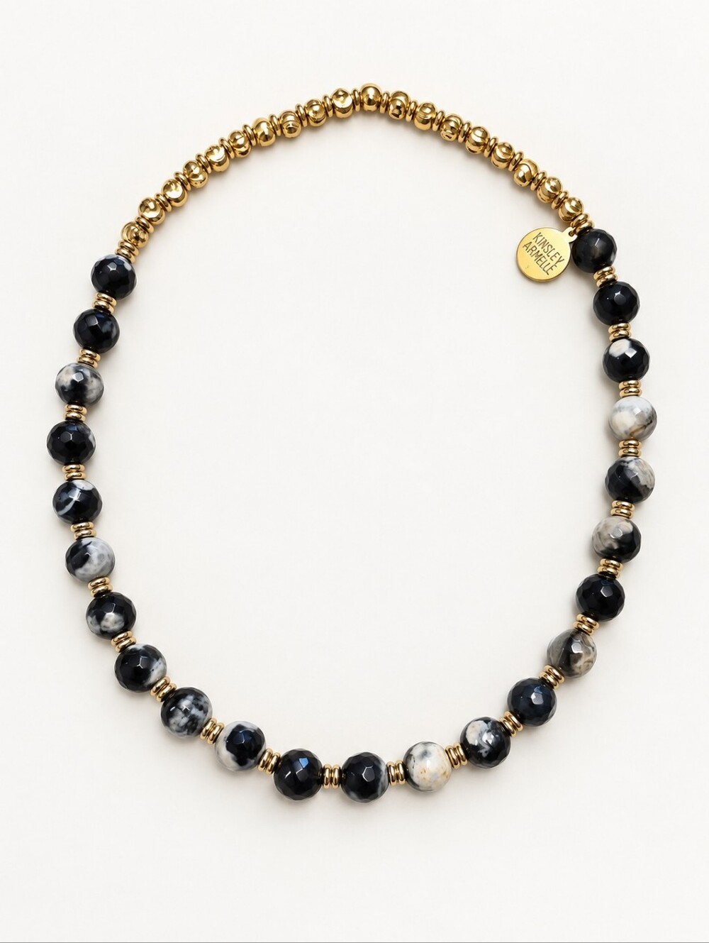 Kinsley Armelle 14” Black & Gold Stretch Choker / Wrap Bracelet